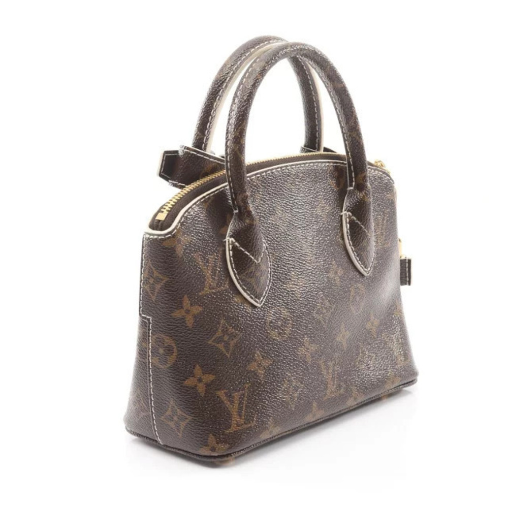Louis Vuitton Lockit Handbag Shiny Brown Canvas Monogram